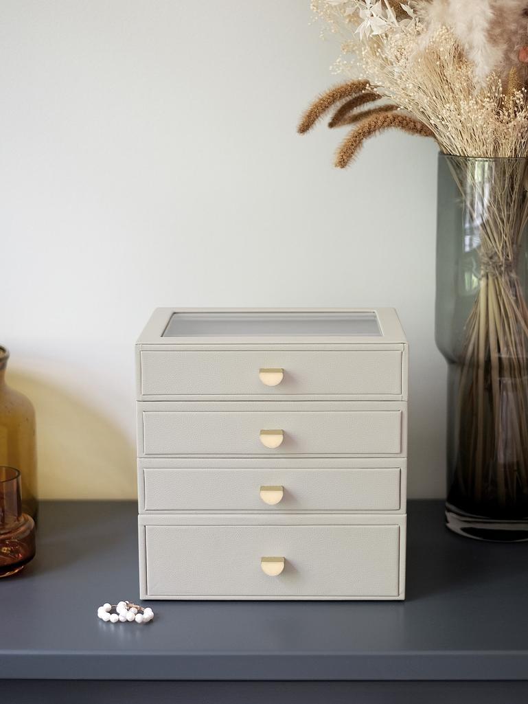 Oatmeal Classic Jewellery Box  - Set of 4 (with drawers)