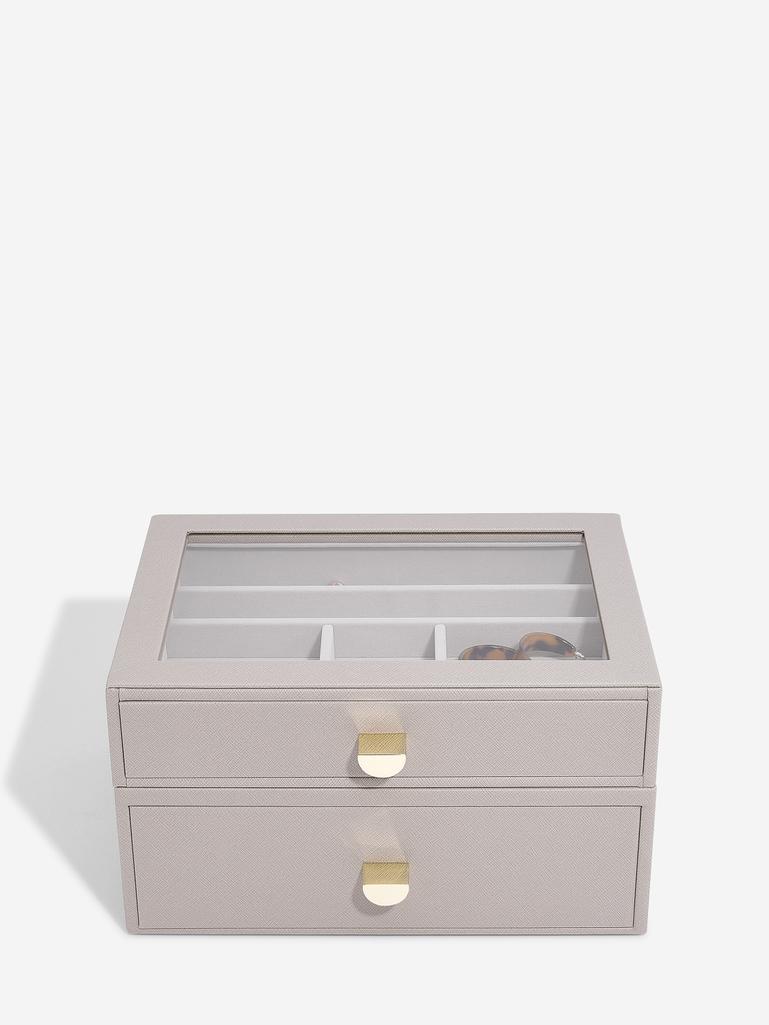Szkatułka na biżuterię Stackers classic taupe z 2 szufladami