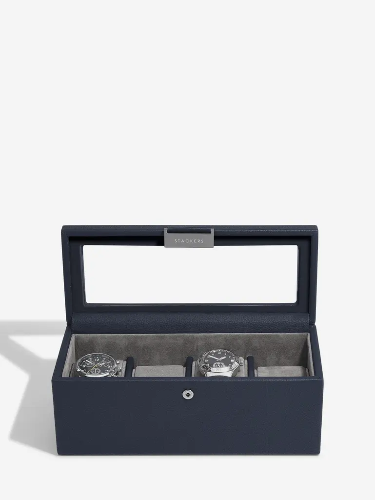 Navy Blue 4 Piece Watch Box