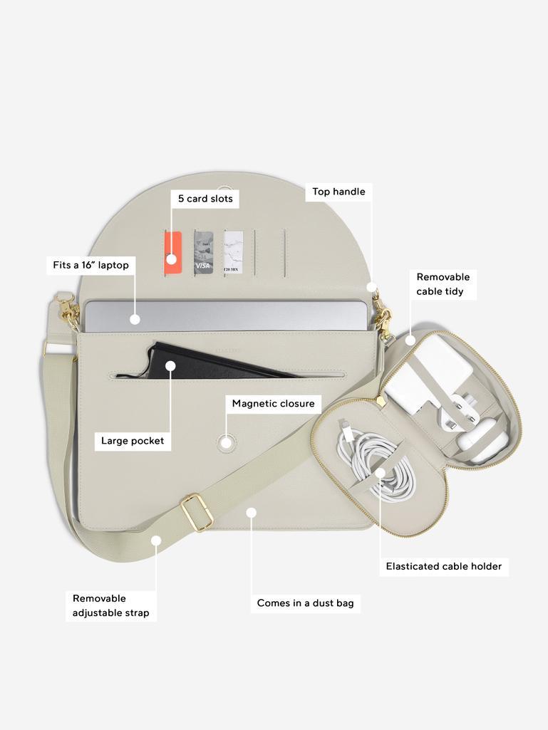 Oatmeal Sleek Laptop & Clip on Cable Tidy Set