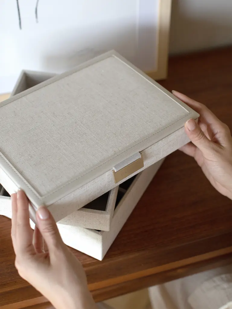 Oatmeal & Linen Classic Jewellery Box Set of 3