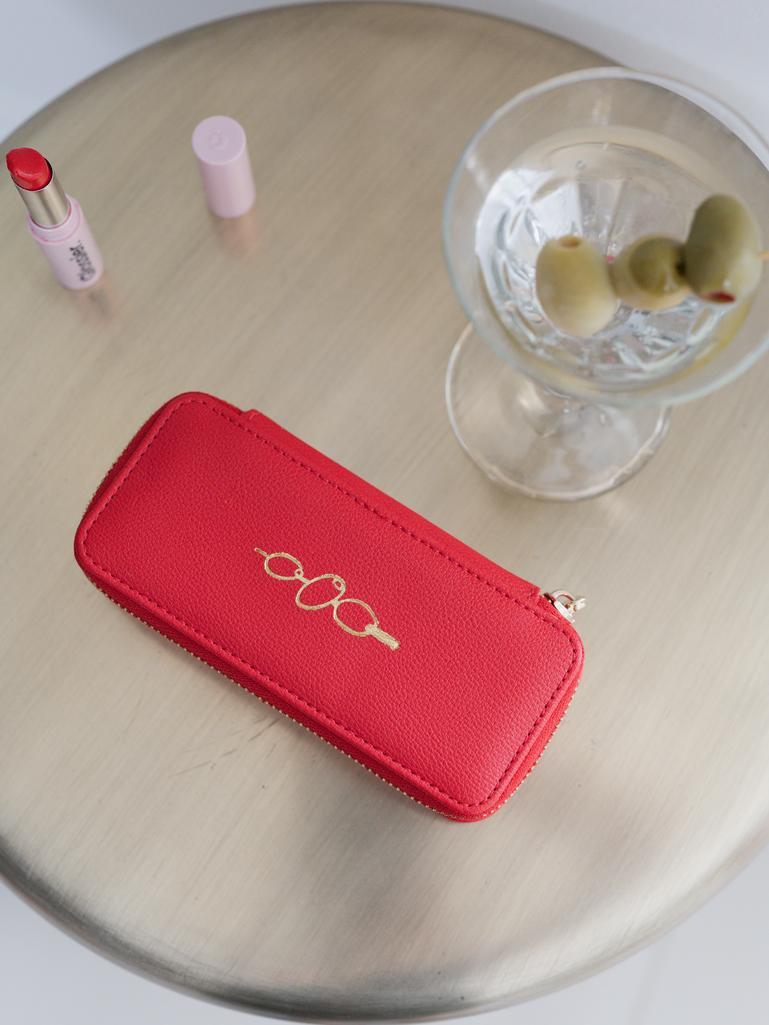 Red Medium Travel Jewellery Box Summer Stamp Edition