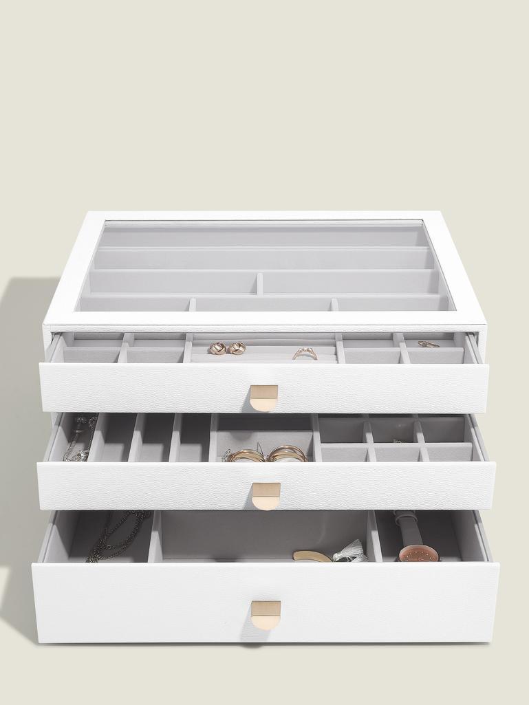 Pebble White Supersize Jewellery Box - Set of 3 (with drawers)