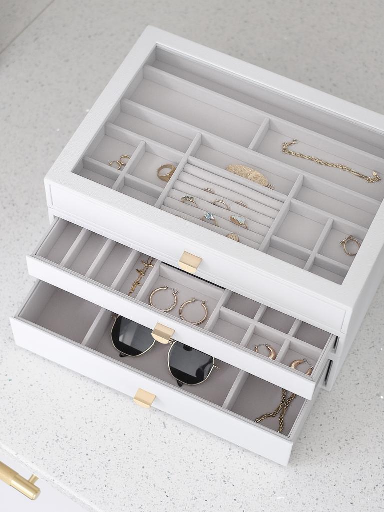 Pebble White Supersize Jewellery Box - Set of 3 (with drawers)