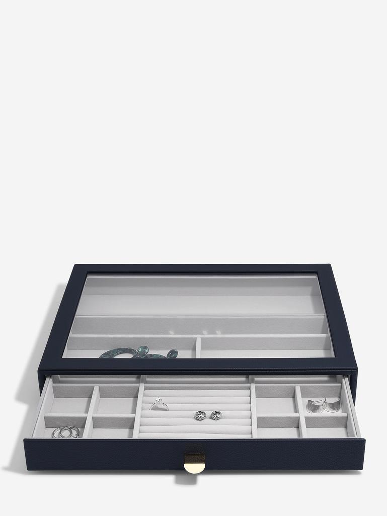 Navy Pebble Supersize Jewellery Box Display Drawer