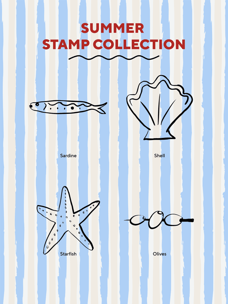 Red Medium Travel Jewellery Box Summer Stamp Edition
