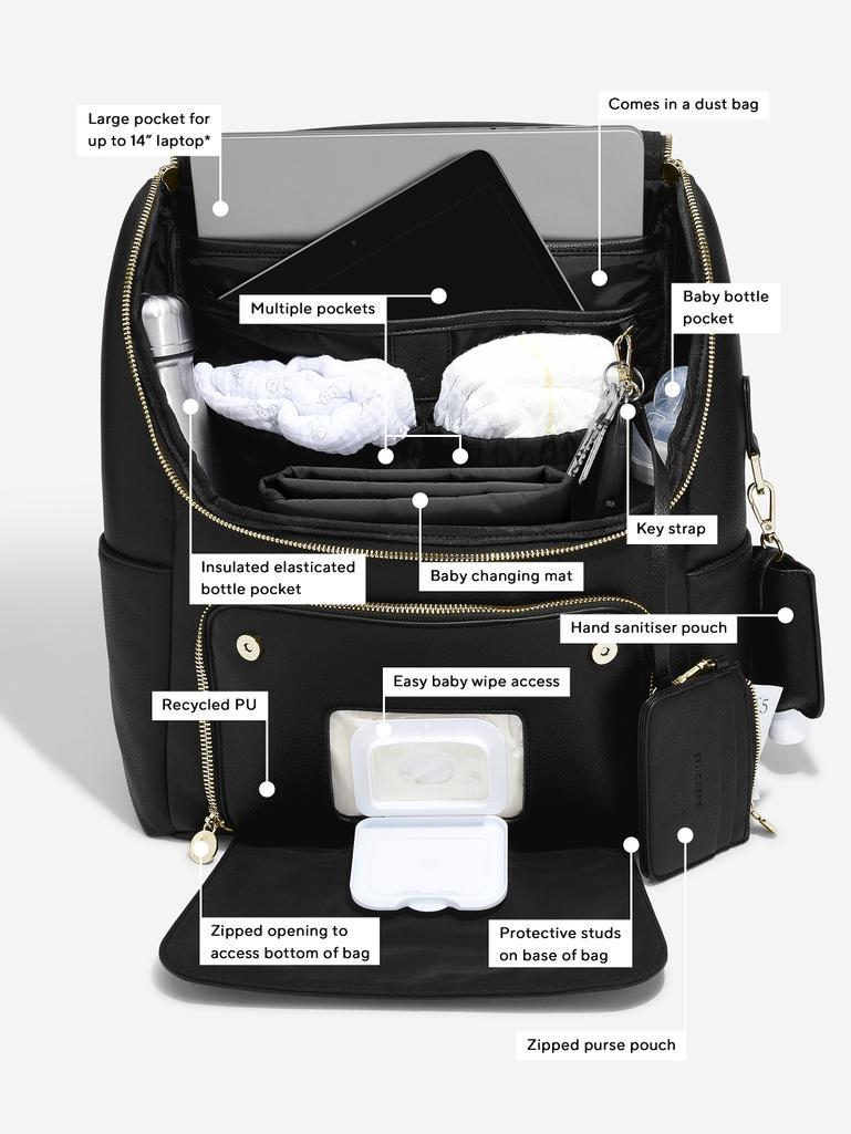 Black Baby Changing Backpack 