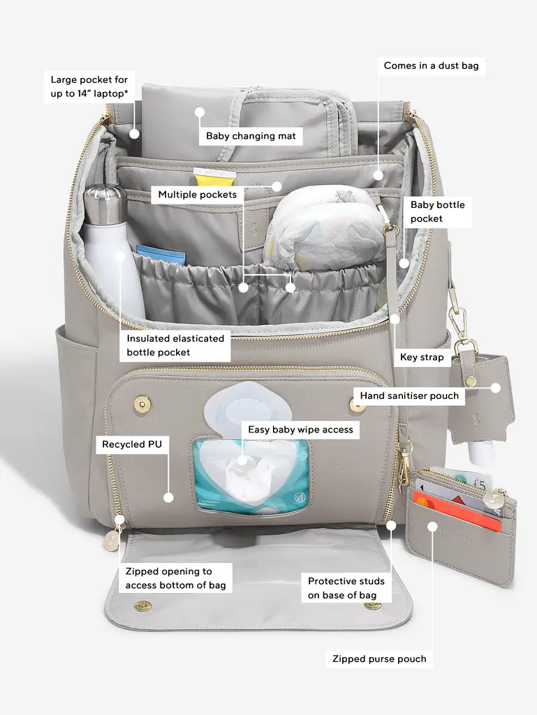 Taupe Baby Changing Backpack