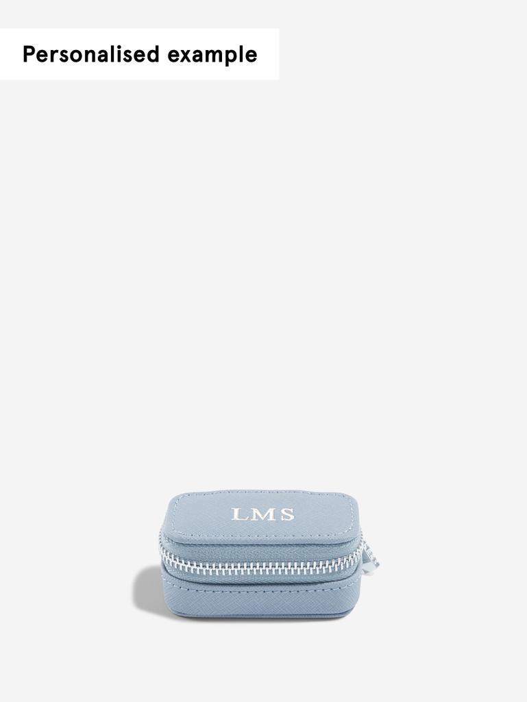 Dusky Blue Petite Zipped Jewellery Box