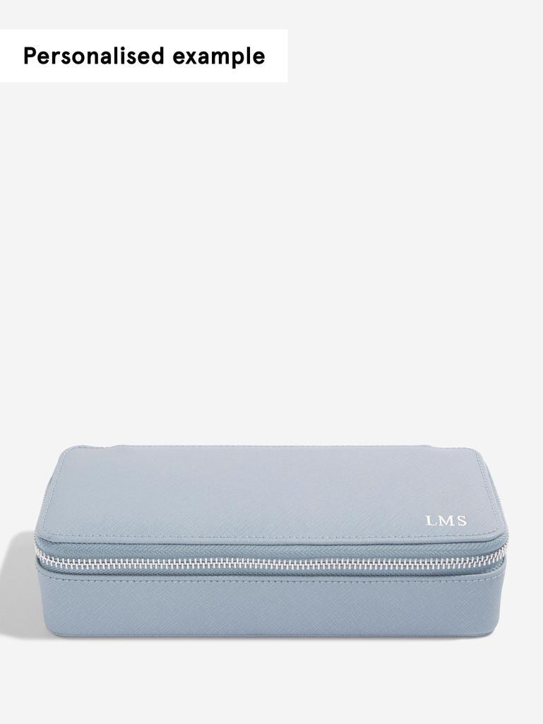 Dusky Blue Large Zipped Jewellery Box